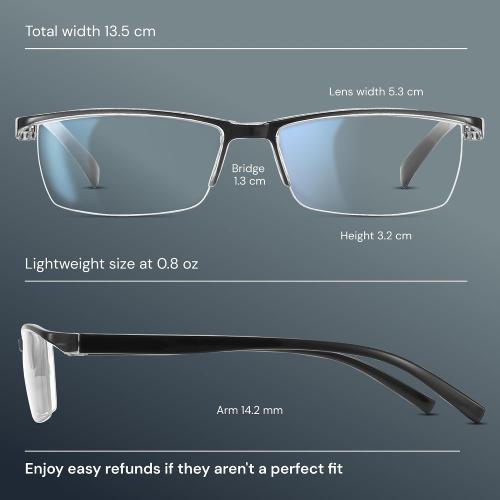 Gaoye 6 pack 2.75 Executive Style Reading Glasses Men - Durable Readers with Blue Light Filtering- Comfortable Fit with TR90 Frames