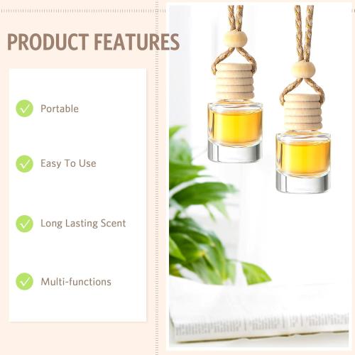 BBTO 100 Pcs Car Air Fresheners Diffuser with Wooden Empty Aromatherapy Diffuser Clear Fragrance Holder Pendant Hanging Perfume Fresheners Bottles for Car Decor(Clear Classic)