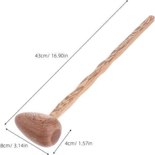 Horn Massage Hammer 16.92In Wooden Manual Massager Tool for Body Neck Feet with Trigger Point Therapy and Blood Circulation Relief