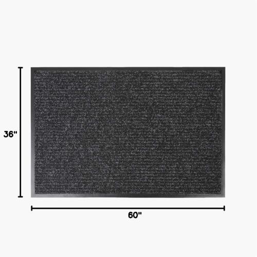 Notrax 109 Brush Step Carpeted Indoor/Outdoor Entrance Mat for Home or Office, 3' X 5', Absorbent Slip Resistant Heavy Duty Entry Mat, Charcoal, 109S0035CH