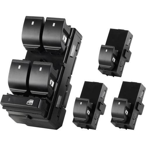 Power Window Switch Driver Side & Passenger Window Switch for 2007-2013 Chevy Silverado GMC Sierra 1500 2500 3500, 2009-2017 Traverse Acadia, 2008-2011 HHR Door Lock Switch Button, 20945129, 25789692