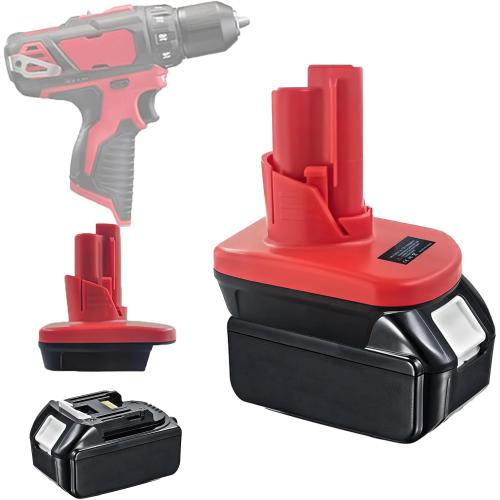 Battery Adapter for Makita 18V to M12, MT18M12 Adapter Convert for Makita 18V to Replace for Milwaukee 12V Li-ion Battery Work for Milwaukee M12 12V Power Tools