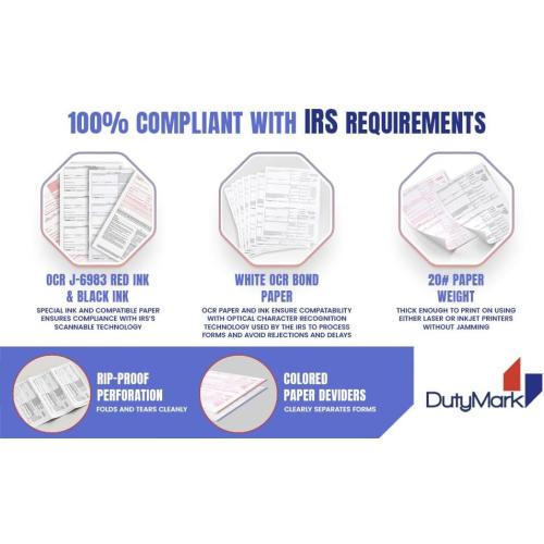 1096 Transmittal Tax Forms 2025, 25 Pack of 1096 Summary Laser Tax Forms, Compatible with QuickBooks and Accounting Software, Use for 1099 NEC, MISC, INT, and Other 1099 Forms