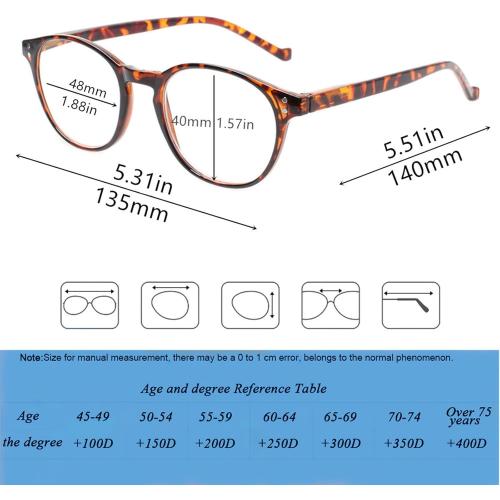 NORPERWIS 5 Pairs Reading Glasses - Standard Fit Spring Hinge Readers Glasses for Men and Women (5Tortoise, 2.5, x)