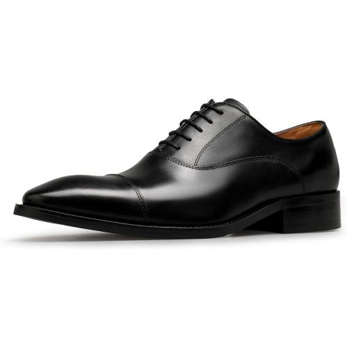 DESAI Men’s Dress Shoes with Genuine Leather in Classic Formal Oxford Leather Shoes for Men 9.5