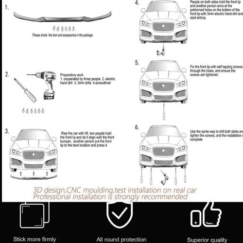 Front Bumper Lip Splitter Spoiler for BMW M3 F80 & M4 F82 F83 2015-2020 Carbon Fiber Pattern Lightweight Polyurethane Body Kit Enhances Aerodynamics & Performance