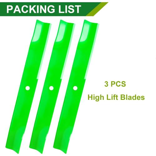 01004719 01004719P 01001805 01003280 01003805 01004719-0637 High Lift Mower Blades for 60 inch Mower Deck Compatible with A riens Cub Ca det Z-Force MTD LT1000 SLT1500 GT1500 (3pack)