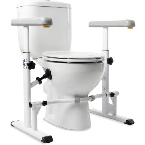KMINA Toilet Safety Rails, Heavy Duty Frame with Handles, Adjustable Height and Width, Handicap Grab Bars for Seniors & Disabled