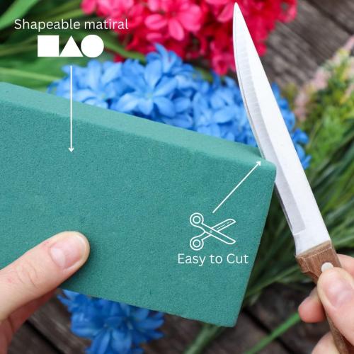FLOFARE Pack of 6 Floral Foam Blocks Each (5.5L x 3.1W x 1.6H) Green Wet & Dry Flower Foam for Fresh & Artificial Flower Arrangement, Plant Foam, Florist Supplies for DIYs, Arts, Crafts & Weddings
