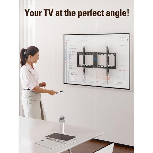 Mounting Dream TV Mount Fixed for Most 42-84 Inch Flat Screen TVs, TV Wall Mount Bracket up to VESA 600 x 400mm and 132 lbs - Fits 16/18/24 Studs - Low Profile and Space Saving MD2163-K