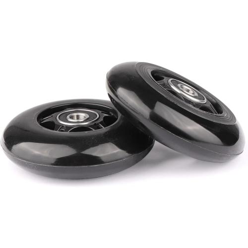 2-Pack PU Luggage Suitcase Replacement Wheels Repair Kit w/ABEC-7 Bearings and 6mm Axles for Trolley Carry-on Roller Travel Bag (76 * 24mm)
