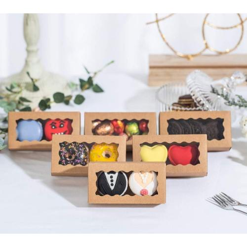 JCXGRVC small treat boxes with window - 35pcs candy box for chocolate & bakery treats - 4.17 x 2.16 x 1.37 inches small bakery boxes
