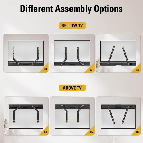 Mounting Dream Soundbar Mount Bracket Fits Most of Soundbars up to 15 Lbs