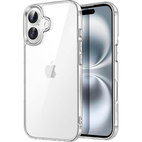 JETech Case for iPhone 16 6.1-Inch, Non-Yellowing Shockproof Phone Bumper Cover, Anti-Scratch Clear Back (Clear)