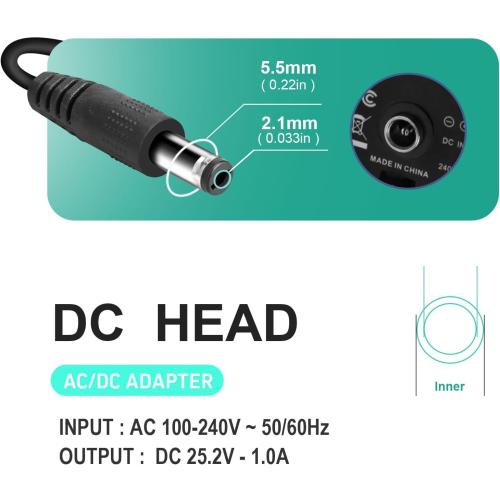 Massage Gun Charger 24V ~ 25.2V 1A Charger for 24V..