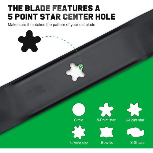 134149 Mulching Blades for Craftsman 42 inch Mower Blade LT2000 LT1000 YS4500 Replace 422719 532134149 Husqvarna Poulan Pro 42'' Deck Riding Lawn Mower 5 Point Star (2 Pack)
