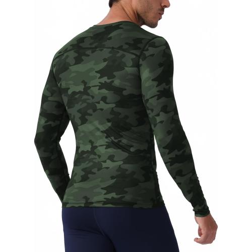 Men's Compression Shirts Long Sleeve Athletic T Shirt Workout Cool Dry Running Tops Gym Undershirts Baselayers 2 Pack