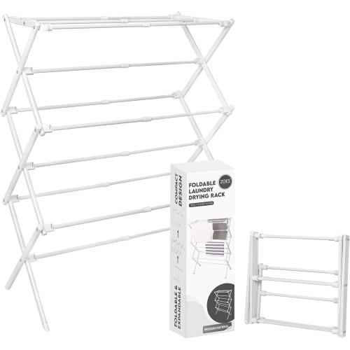 2026 Enhanced Clothes Drying Rack | Foldable Drying Rack Clothing for Laundry | Small Collapsible Portable Dryers for Laundry | Use for Indoor & Outdoor | White 37.5x29x12
