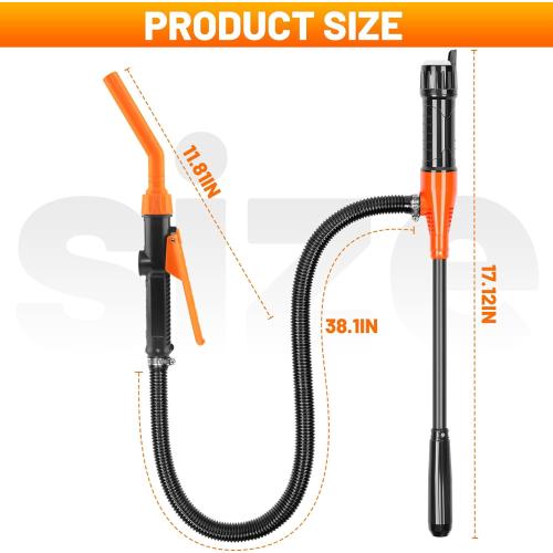 Fuel Pump, Battery Portable Transfer Pump, Operated Siphon Pump With Removable Filter 2.6 GPM, Waterproof Switch, No Assembly Required, For Gas, Fuel, Water, Multi-Use Transfer Pump