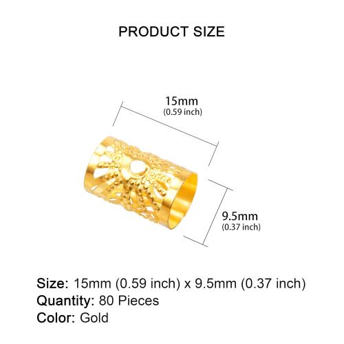 80 PCS Gold Dreadlock Beads Hair Jewelry Braids Accessories for Goddess Locs Crochet Passion Twist Hair Rings Soft Metal Adjustable Braiding Cuffs (80Pcs, Gold)‼️missing pieces‼️