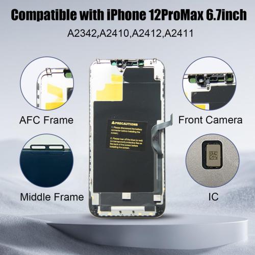 EFAITHFIX for iPhone 12 PRO MAX Screen Replacement 6.7 Inch 3D Touch LCD Screen Display Full HD Digitizer Frame Assembly Compatible with Model A2342,A2410,A2412,A2411, Waterproof Adhesive (No Tools)