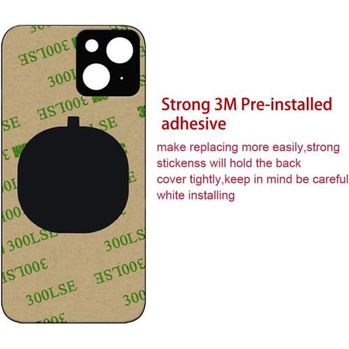 Rear Back Glass Replacement for iPhone 14 6.1-inches with Reparing Toolkit and Manual (Midnight Black)