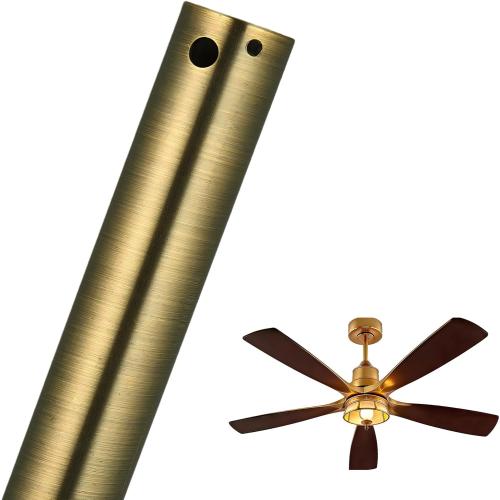 Ruiyang 24 inch Ceiling Fan Downrod with Extension Cord,1 FT Downrod for Ceiling Fan,1 inch Outside Diameter,Ceiling Boom Suitable for a Wide Range of Fans (Brushed Gold,Not Threaded)
