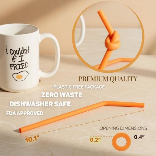 15 FITS ALL TUMBLERS STRAWS - Reusable Silicone Straws for 30 and 20 oz Yeti - Flexible Easy to Clean   2 Cleaning Brushes - BPA Free, No Rubber Taste Drinking - Best Value for Money Pack