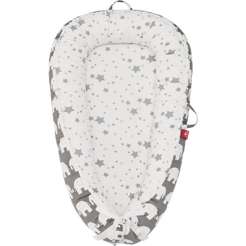Baby Lounger, Newborn Lounger, Baby Nest Bed, Portable Baby Bed, Girl Boy Baby Essentials, Soft Breathable Portable Infant Lounger Essentials (Gray Elephant)