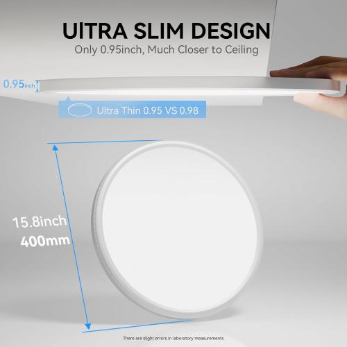 4 Pack 4700lm Super Slim 16 inch LED Ceiling Light, 5000K for Bedroom, Living Room, Dining Room (White, Four Pack)