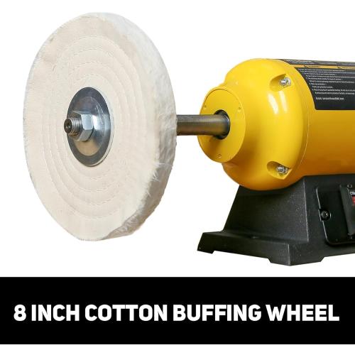 3/4HP Bench Buffer Polisher 4.8A, 8 inch Jewelry Buffer Polisher Machine, 3600 RPM Powerful Bench Polisher with Dual cotton Wheels for Jewelry, Metal, Wood, Jade, Knife, Plastic