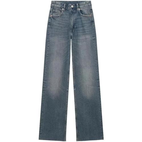 Size 28 AG-ED Denim Women's High Waisted Stretchy Wide Leg Jeans Loose Trendy Denim Pants with Pocket