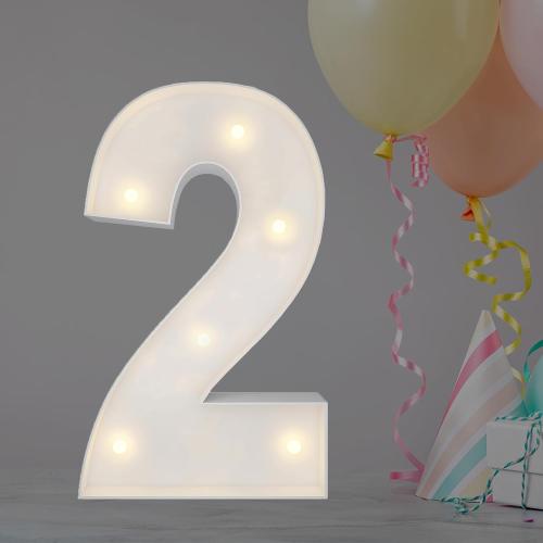 2FT Marquee Light Up Number, Marquee Numbers 2, Mosaic Balloons for Numbers, Light Up Numbers for 12th 20th 21st Birthday Party Decorations, Cardboard Numbers, Anniversary Decor
