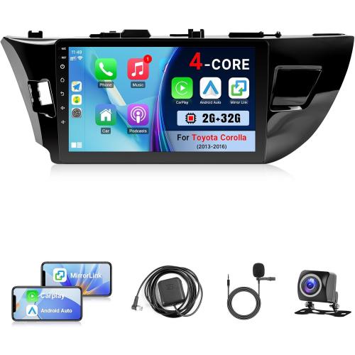 2 32GB Android Car Radio for Toyota Corolla 2013 2014 2015 2016 with Wireless CarPlay Android Auto - 10.1 Inch Touch Screen Stereo for Corolla 2013-2016 with in-Dash GPS Split Screen Backup Camera