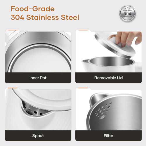 OLEGA Electric Kettle - 1500W Electric Tea Kettle 1.8L Stainless Steel Inner Electric Kettles for Boiling Water Auto Shut Off Boil-Dry Protection Electric Water Kettle for Coffee Tea