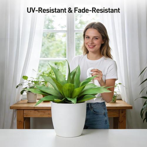 VeriNatural Artificial Agave Plant,Faux Plants Outdoor Decor,UV Resistant Large Potted Greenery,Realistic Plastic Succulents for Patio Porch Entryways Office Garden,1 Pack