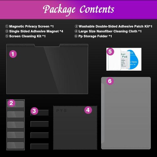 Size 14 inch PYS Magnetic Laptop Privacy Screen 14 Inch (16:9 Aspect) - Anti-Glare Blue Light Filter, Removable Privacy Screen Protector Compatible with HP/Dell/Acer/Lenovo/Samsung/ASUS (12.2x6.9inch/ W x H)