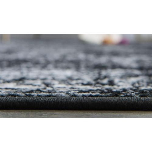 Unique Loom Sofia Collection Area Rug - Casino (2' x 6' 7 Runner, Black/ Ivory)