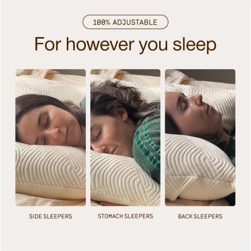 Coop Home Goods Adjustable Latex Pillow King, with Talalay Latex & Microfiber Fill, Best Pillows for Sleeping, Naturally Cooling, Eco-Friendly, Medium Firm Pillow for Back, Stomach or Side Sleepers