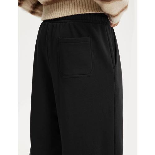 HeSaYep Men's Fleece Baggy Sweatpants Wide Leg Lounge Sweat Pants with Pockets