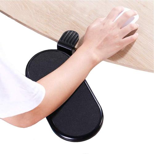 Ergonomic Desk Clamp On Tray Mouse Platform Extension Attachable Elbow Arm Rest Mouse Pad Tray Under Desk Shelf (Small Tray)