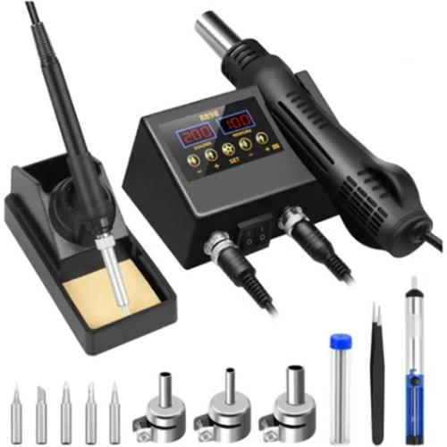 2 in 1 8898 Heat Electric Soldering Iron Digital Display Welding Station Welding Maintenance Tool Combination Phone Repair Heat Kits