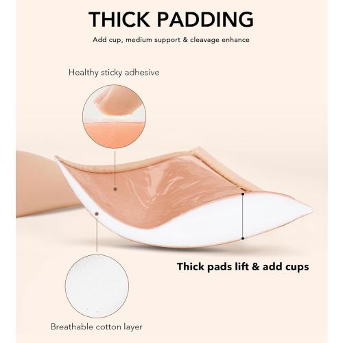 Size S Backless Strapless Push Up Bra for Women Thick Padded Sticky Underwired Bras Self Adhesive