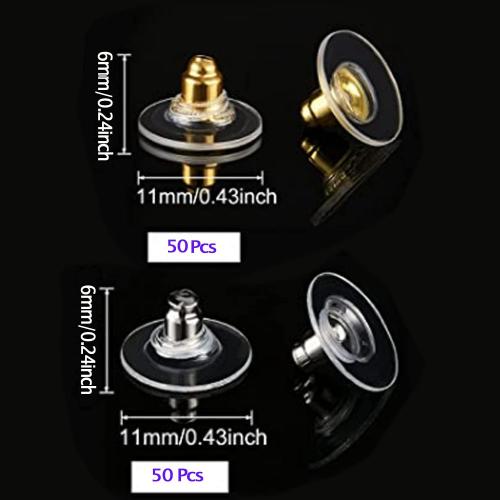 Gold Earring Backs,Earring Lifters for Droopy Ears,Earring Backs Lifters | Earring Lifters Backs Earring Backs for Droopy Ears,Gold Earring Backs for Studs/Heavy Earring/Droopy Ears(100Pcs)