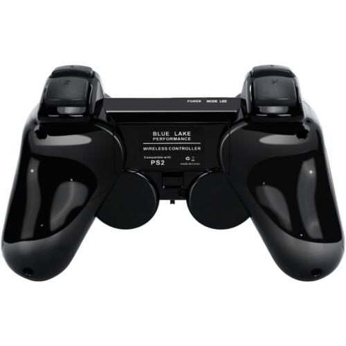 2 Pack Wireless Controller 2.4G double shock Compatible with PS2 /PS1/PC(Jet Black)