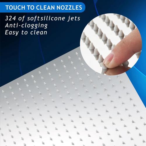 Voolan Oversize Rain Shower Head - High Flow Square Rainfall Showerhead - Waterfall Full Body Coverage - Universal Ceiling or Wall Mount (16 Inch, Chrome)