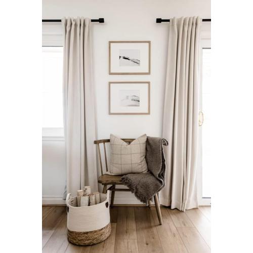 100% Blackout Shield Linen Blackout Curtains for Bedroom 84 Inches Long, Back Tab/Rod Pocket Living Room Drapes, Thermal Insulated Blackout Curtains 2 Panels Set, 50 W x 84 L, Cream