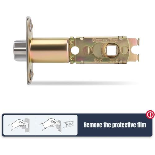 Adjustable Deadlatch 2-3/8'' or 2-3/4'', Keyed Entry Door Lock 45° Turning Angle Replacement Latch and Strike with Dust Box,Smart Door Lock Deadlatch