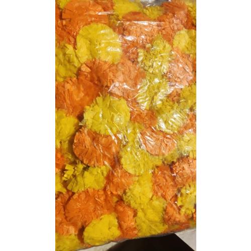 Marigold Garland | Indian/American Wedding Party Mantle Decoration | Faux Garlands Wedding Garland | Diwali Decoration | Spring Bush Floral | (Yellow Orange)