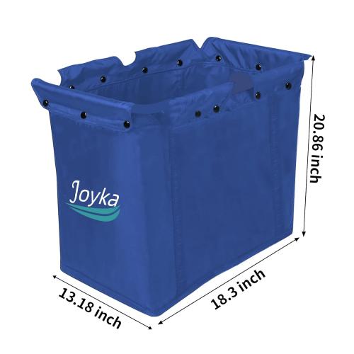 Size Large Color Black and Blue  Folding Shopping Cart 55L Retail Shopping Carts with 55L Replacement Bag Larger Capacity
